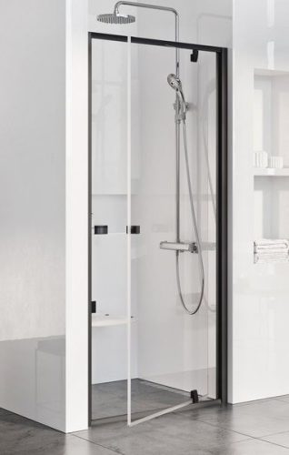 PDOP1-90 egyrészes nyíló zuhanyajtó fekete keret