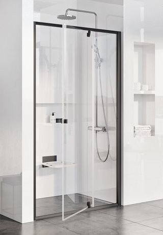 PDOP2-120 kétrészes nyíló zuhanyajtó fekete