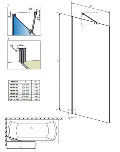Radaway Idea PNJ 60 kádparaván