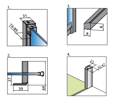 Nes DWJ I 100 cm nyílóajtós zuhanyajtó méretei