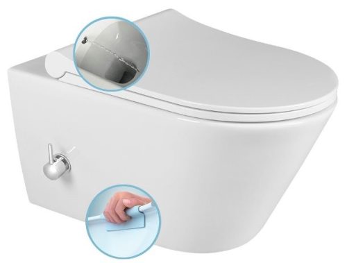 Sapho Avva Rimless fali WC bidézuhannyal, csapteleppel