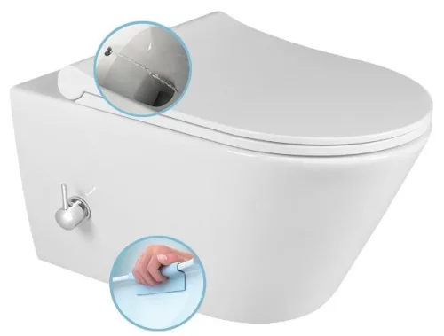 Sapho Avva Rimless fali WC bidézuhannyal, csapteleppel