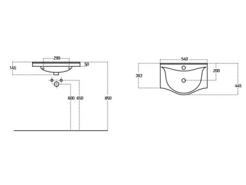 Albatros 55x46 cm mosdó méretei