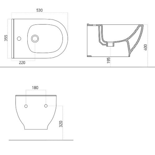 Sapho Brilla fali bidet