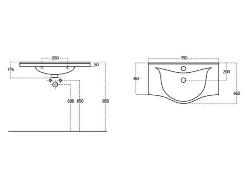 Albatros 80x46 cm mosdó méretei