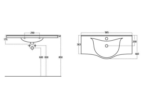 Albatros 100x46 cm mosdó méretei