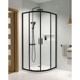 Radaway Premium Pro Black PDD 100x100 cm íves zuhanykabin