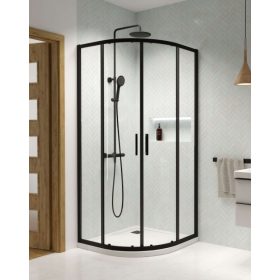 Radaway Premium Pro Black PDD 90x80 cm íves zuhanykabin