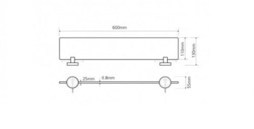 Sapho BEMETA Omega 60 cm üvegpolc