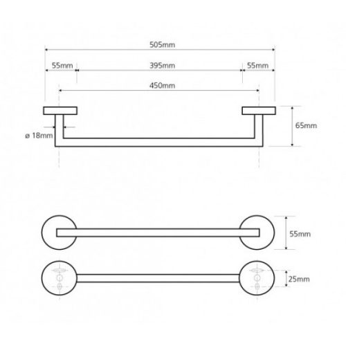 Sapho BEMETA Omega 50 cm törölközőtartó