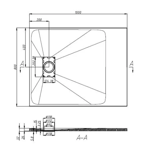 Sanotechnik SMC 100x80 cm méretre vágható zuhanytálca fekete