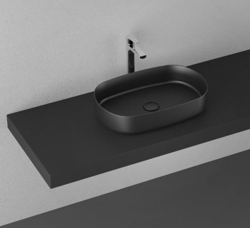Sapho Infinity Oval 55x36 cm mosdó fekete
