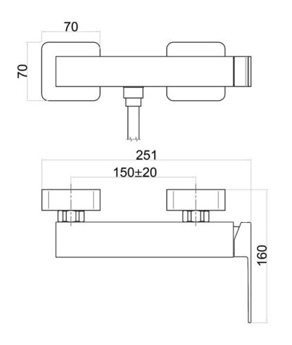 Sapho Latus  zuhany csaptelep matt fekete
