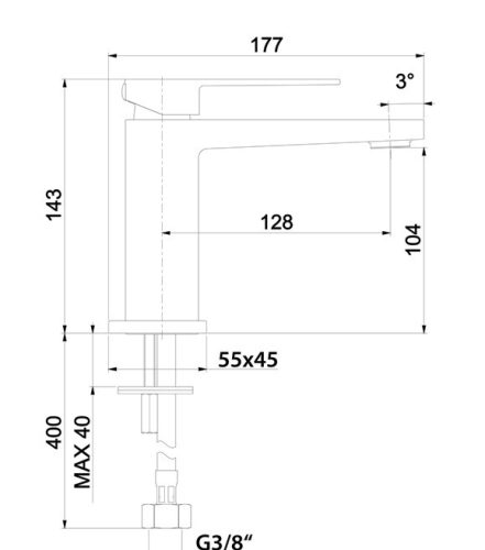 Sapho Latus mosdó csaptelep matt fekete