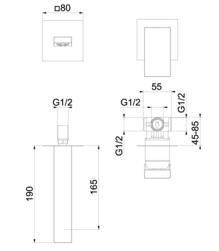 Sapho Latus falba süllyesztett mosdó csaptelep króm