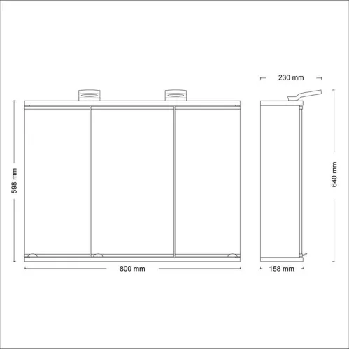 Lena 80 cm tükrösszekrény LED világítással
