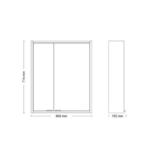 Batu 60 cm tükrösszekrény LED világítással