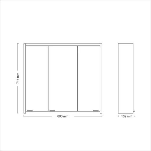 Batu 80 cm tükrösszekrény LED világítással