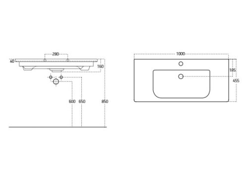 Soft 100x47 cm mosdó méretei