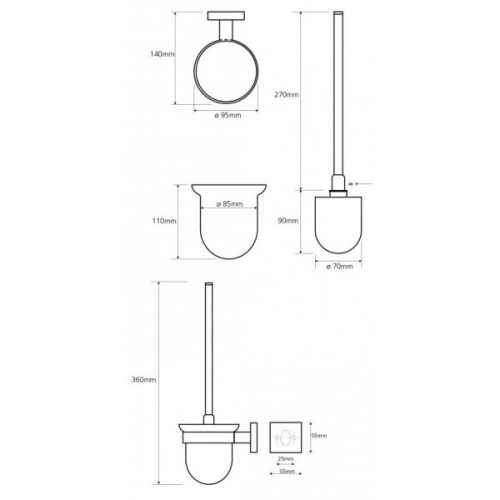 Sapho BEMETA Beta fali WC kefe tartó