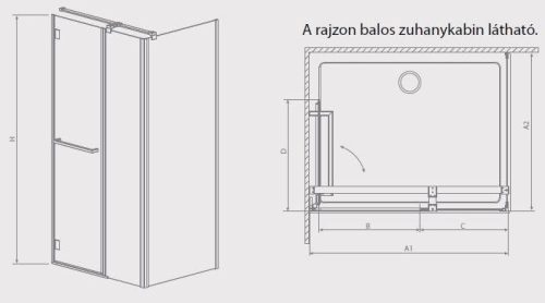 Carena KDJ 100x90 zuhanykabin méretei