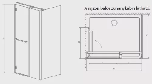 Carena KDJ 100x90 zuhanykabin méretei