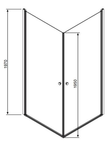 EOS KDD 80x80 szögletes, nyíló ajtós zuhanykabin méret