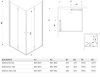 EOS KDD-B 80x80 szögletes, nyíló ajtós zuhanykabin méretei