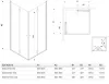 EOS KDD-B 80x90 szögletes, nyíló ajtós zuhanykabin méretei