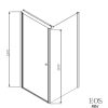 EOS KDJ 90 szögletes, nyíló ajtós zuhanykabin méretei
