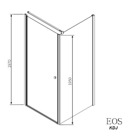 EOS KDJ 80x100 szögletes, nyíló ajtós zuhanykabin méretei