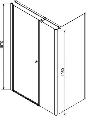 EOS KDS 100x90 szögletes, nyílóajtós zuhanykabin méretei