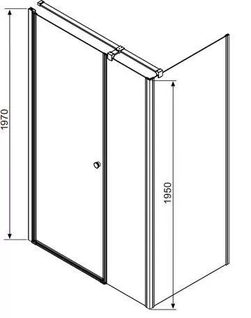 EOS KDS 100x100 szögletes, nyílóajtós zuhanykabin méretei