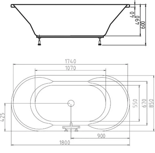 IO 180x85 egyedi akrilkád méretei
