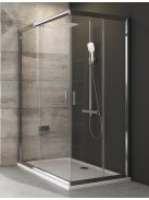 BLRV2K 100x100 szögletes zuhanykabin fényes alumínium keret