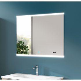 Spoty 80x65 cm LED tükör zene lejátszóval és órával