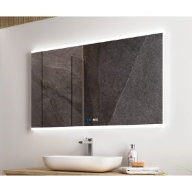 Spoty 100x65 cm LED tükör zene lejátszóval és órával