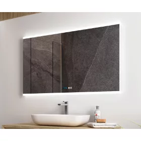 Spoty 100x65 cm LED tükör zene lejátszóval és órával