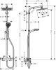 Crometta E 240 1 jet Showerpipe termosztátos csapteleppel 27271000 méretei