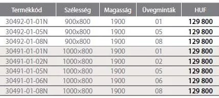 Premium Plus E 1900 90x80 íves zuhanykabin méretek