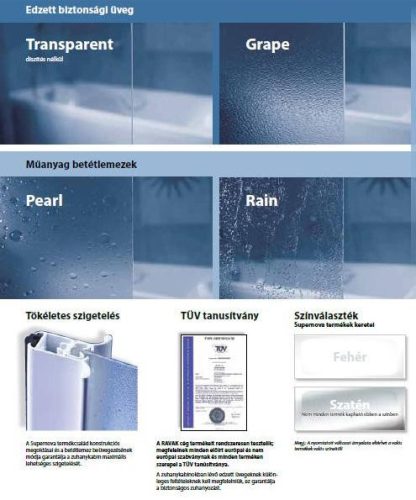 Ravak SKCP4-80 Sabina íves zuhanykabin