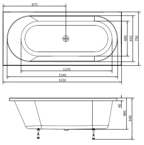 Astra B 165x75 normál akrilkád méretei
