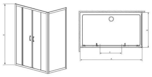 Premium Plus DWD+S 180x80 tolóajtós zuhanykabin méretei