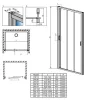 Evo DW 120 cm tolóajtós zuhanyajtó méretei