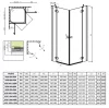 Essenza New KDD 80x80 cm nyílóajtós zuhanykabin méretei