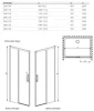 Idea Black DWJ 130 cm tolóajtós zuhanyajtó méretei
