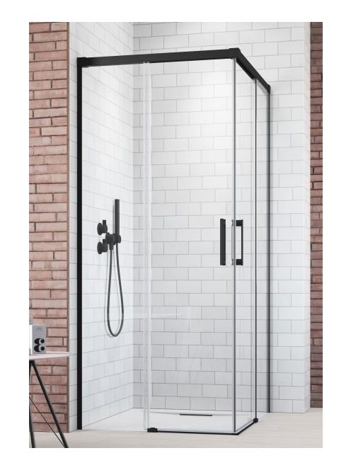 Idea Black KDD 90x90 cm tolóajtós zuhanykabin