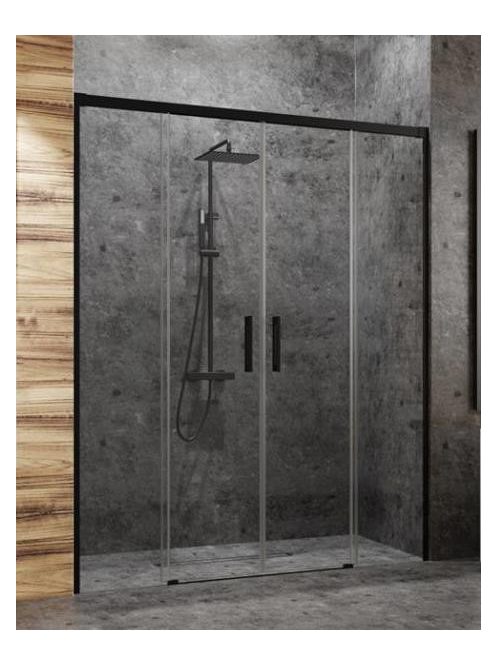 Idea Black DWD 150 cm tolóajtós zuhanyajtó