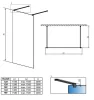 Modo New Black I 160 cm Walk-in zuhanyfal méretei