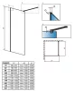 Modo New Black II 130 cm Walk-in zuhanyfal méretek